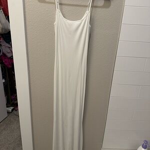 Skims White long slip dress